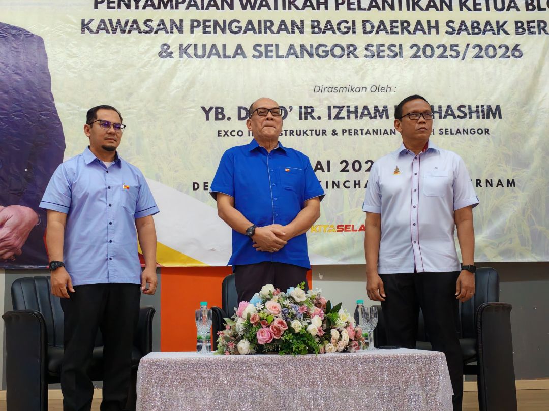 Majlis penyampaian watikah pelantikkan ketua blok kawasan pengairan bagi kawasan Sabak Bernam & Kuala Selangor sesi 2025/2026